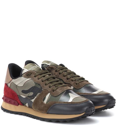 valentino garavani rockrunner camouflage sneakers